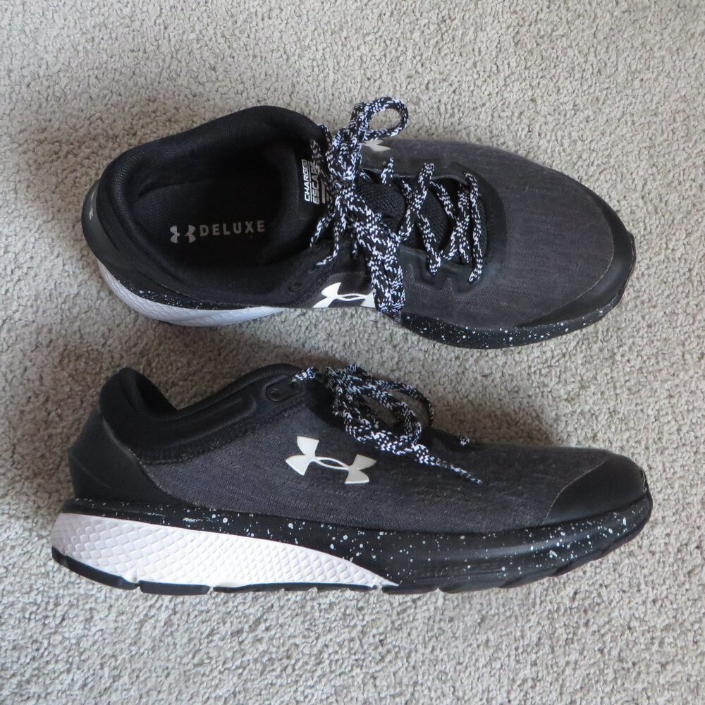 Under Armour Charged Escape 3 Evo Women Shoes Size 8 Black/White #3023880-001